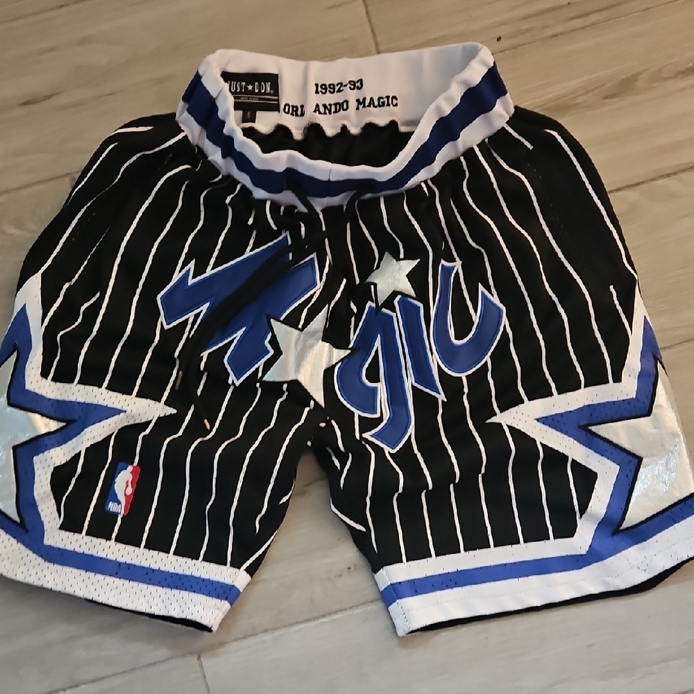 Just Don Black and Blue Athletic Shorts